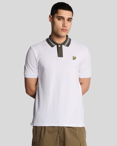 Lyle & Scott Polohemd mit Kontrastkragen - Weiß