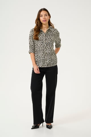 Kurzarm-Bluse Regular fit Multi Color Leo Print leopard