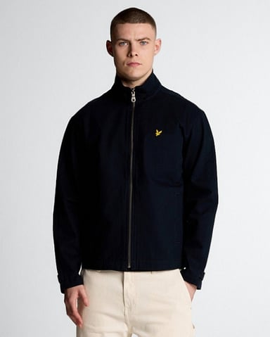 Lyle & Scott Twilljacke mit hohem Kragen – Dunkelmarineblau