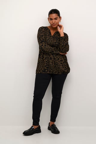 Langarm-Bluse Regular fit Major Brown_Black Leopard