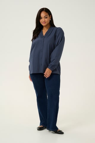 Langarm-Bluse Regular fit Midnight Marine
