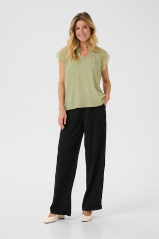 Kurzarm-Bluse Straight fit Tea green