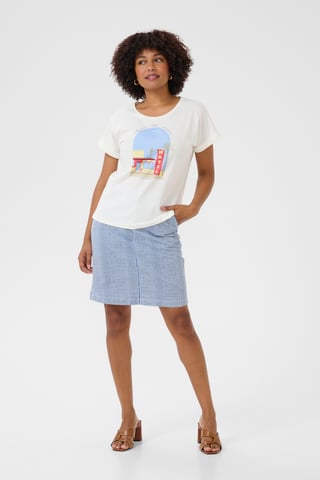T-shirt Loose fit Blue Yellow Motel white multi