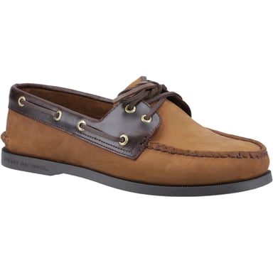 Sperry Authentic 2 Eye Leder Herren Braun Kombi Bootsschuhe