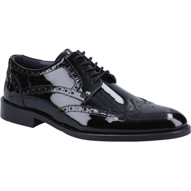 Hush Puppies Dustin Brogue Lackleder Herren Schwarze Lackbrogues Schuhe