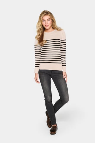 Strickpullover Gerade Passform black offwhite