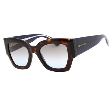 Tommy Hilfiger – Sonnenbrille in dunklem Havannabraun mit dickem Rahmen