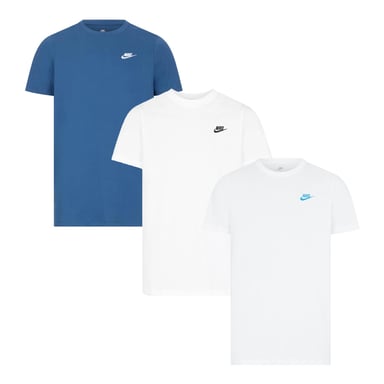 3er-Pack Nike Sportswear Club T-Shirts für Herren in Blau/Weiß/Weiß