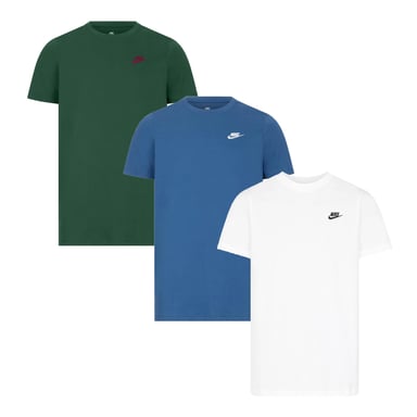 3er-Pack Nike Sportswear Club T-Shirts für Herren in Grün/Blau/Weiß