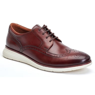 Base London Flight Leder Herren Brogue Schuhe In Verbranntem Braun