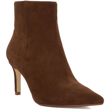 Dune Obsessively Veloursleder Damen Dunkelbraune Absatz Stiefeletten