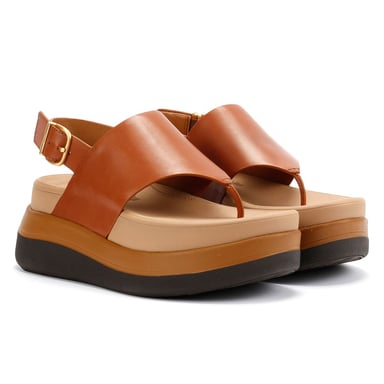 FitFlop F-Mode Damen Sandalen Aus Braunem Leder
