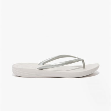 Fitflop Iqushion Damen Ergonomische Zehensteg Flip-Flops Silber
