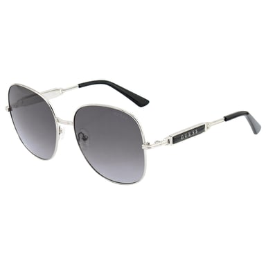 Guess – Sonnenbrille mit glänzendem Rahmen aus hellem Nickeltin-Metall und getönten Gläsern