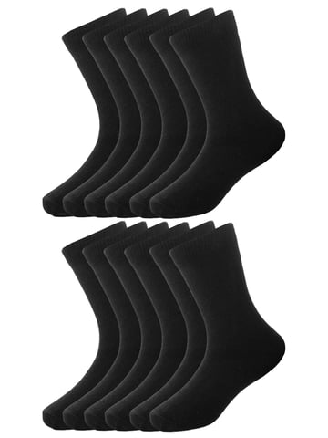12 Pack Kinder Schwarz Schule Socken