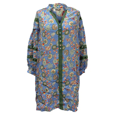 Diane von Furstenberg Jessica Minikleid mit Häkelbesatz und Blumendruck aus mehrfarbiger Viskose