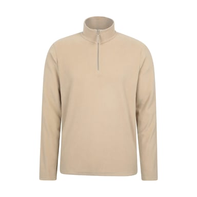 Mountain Warehouse - "Camber II" Fleece-Oberteil mit halbem Reißverschluss für Herren (Naturweiß)
