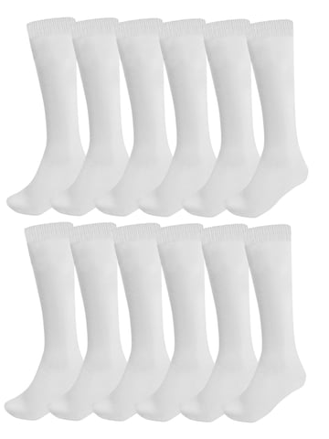 12er-Pack Kinder-Kniestrümpfe, einfarbig
