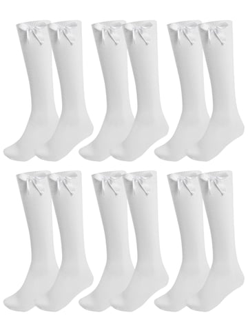 6er Pack Mädchen Kniestrümpfe mit Schleife