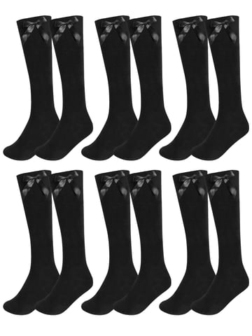 6er Pack Mädchen Kniestrümpfe mit Schleife