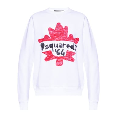 Dsquared2 - Weißes Sweatshirt „maple Leaf 64"