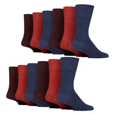 12 Paar Herren Sanfte Grip Oberschenkel Diabetikersocken | Nicht-elastische Baumwollsocken