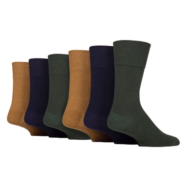 6er Pack Herren Baumwoll-Diabetikersocken ohne Elastik mit nahtlosem Zehenbereich