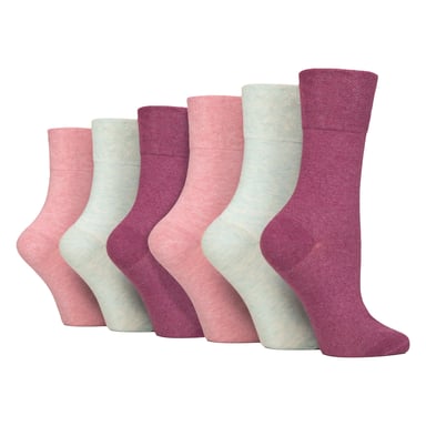 6er-Pack Damen Baumwoll-Diabetikersocken ohne Gummi mit nahtlosem Zeh