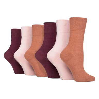 6er-Pack Damen Baumwollsocken für Diabetiker ohne elastischen Bund mit nahtloser Zehenpartie