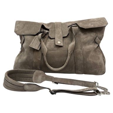 Brunello Cucinelli Weekend Bag aus grauem Wildleder