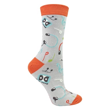 Damen Retro Musik Muster Bamboosocken