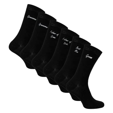 6 Paar Herren Hochzeitsstrümpfe in Schwarz und Marineblau mit Geschenkbox