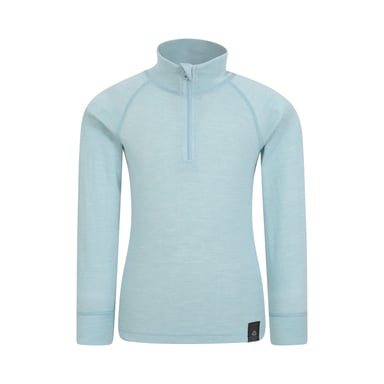 Mountain Warehouse - Base Layer Oberteil mit halbem Reißverschluss für Kinder (Blassblau)