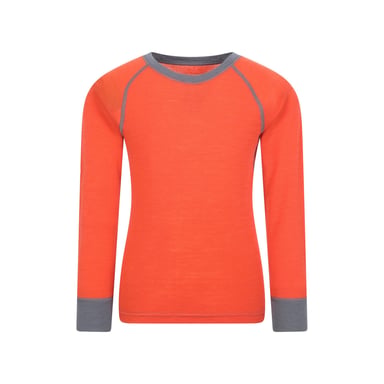 Mountain Warehouse - "Merino II" Base Layer Oberteil Rundhalsausschnitt für Kinder (Orange)
