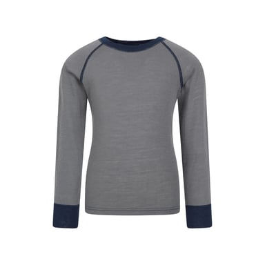 Mountain Warehouse - "Merino II" Base Layer Oberteil Rundhalsausschnitt für Kinder (Grau)