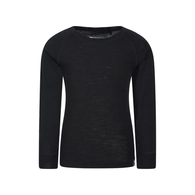 Mountain Warehouse - "Merino II" Base Layer Oberteil Rundhalsausschnitt für Kinder (Schwarz)