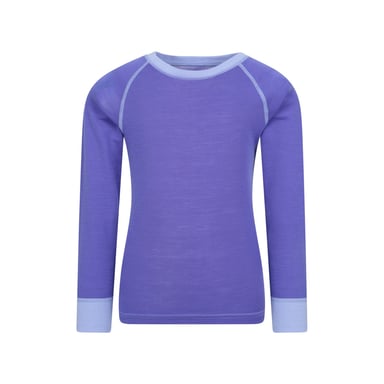 Mountain Warehouse - "Merino II" Base Layer Oberteil Rundhalsausschnitt für Kinder (Violett)