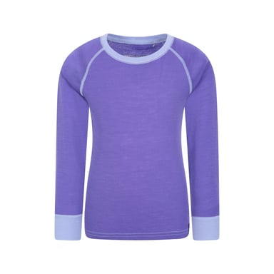 Mountain Warehouse - "Merino II" Base Layer Oberteil Rundhalsausschnitt für Kinder (Violett)