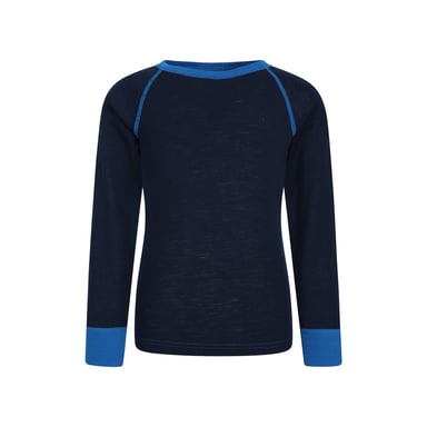 Mountain Warehouse - "Merino II" Base Layer Oberteil Rundhalsausschnitt für Kinder (Blau)