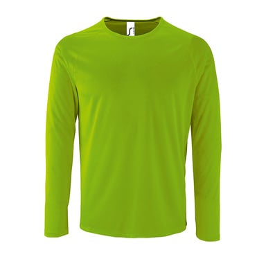 SOLS Herren Performance T-Shirt Sporty, langärmlig (Neongrün)