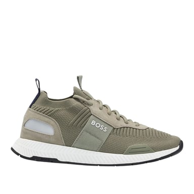 Boss - Herren Sneaker "Titanium", Wildleder-Panel (Dunkelgrün)