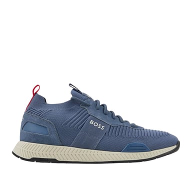 Boss - Herren Sneaker "Titanium", Wildleder-Panel (Blau)