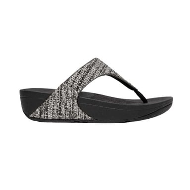 Fit Flop - Damen Sandalen "Lulu", Schimmer, Gewebe, Zehentrenner (Schwarz)