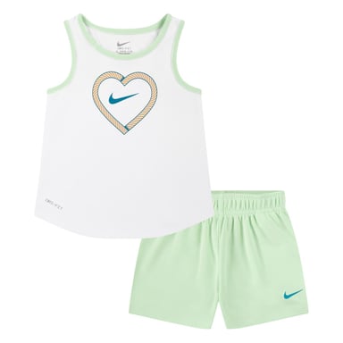 Nike - "Happy Camper" Ober- und Unterteil-Set für Mädchen Netzmaterial (Grün/Weiß)
