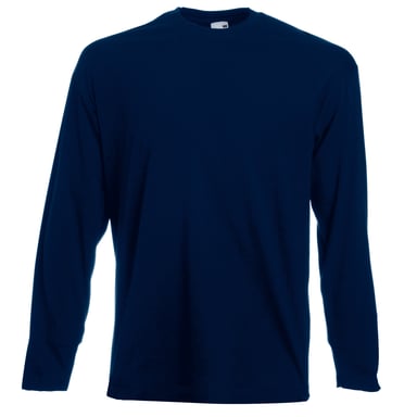Fruit Of The Loom Herren Langarm T-Shirt mit Rundhalsausschnitt (Marineblau)