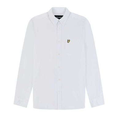 Lyle & Scott Herren Baumwoll-Leinen Button-Down Hemd (Weiß)