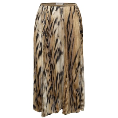 Roberto Cavalli – Faltenrock aus Chiffon-Tüll mit Leopardenmuster – 2000er