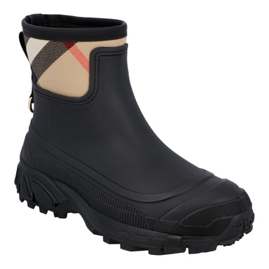 Burberry Damen Gummistiefel mit Karomuster in Schwarz