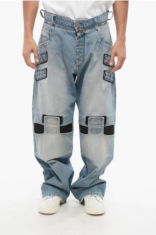Loose Fit Jeans mit Klettverschluss-Details 26cm in Blau