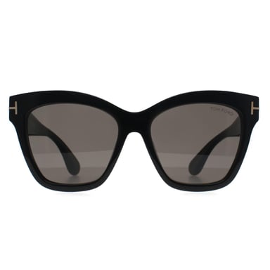 Tom Ford Elvira FT1217 01A glÃ¤nzend schwarz grau mit hellem Spiegel Sonnenbrille